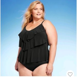 Aqua Green Tiered Tankini Top